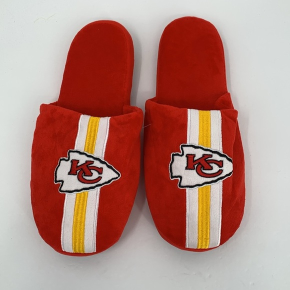 FOCO Kansas City Chiefs plush slide slipper mule KC NFL Football men new M 9 10 - Picture 1 of 5